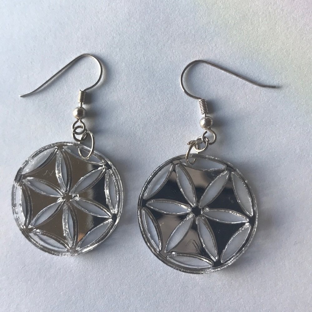 Seed of Life Acrylic Mirror Earrings